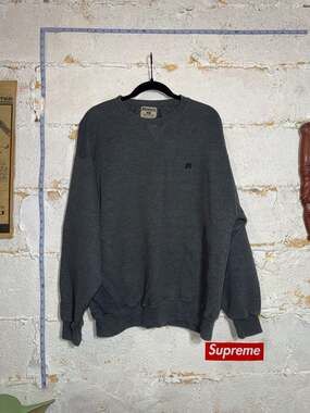 Russell Athletic Pro Cotton Crewneck Sweatshirt Charcoal Grey Size XL